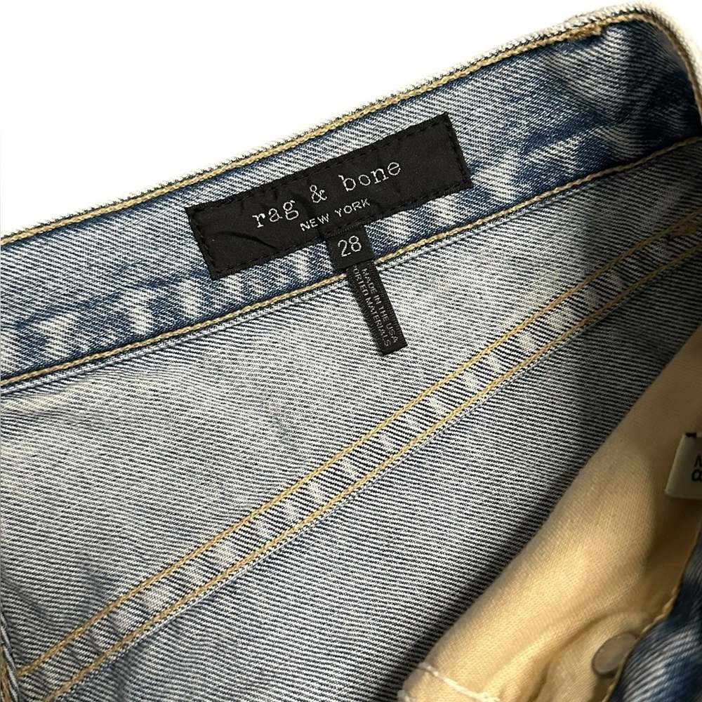 Rag & Bone Mid-Rise Ankle Cigarette Madison with Holes Distressed Jeans Sz 28 - Picture 4 of 7